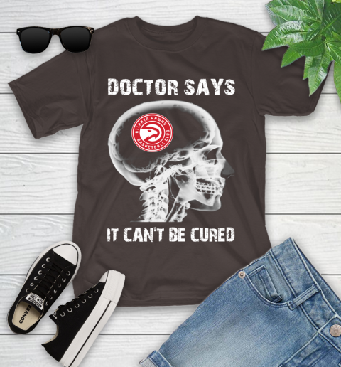 NBA Atlanta Hawks Basketball Skull It Can't Be Cured Shirt Youth T-Shirt 6