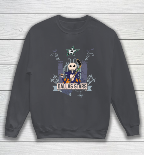 NHL Dallas Stars Hockey Jack Skellington Halloween Sweatshirt 4