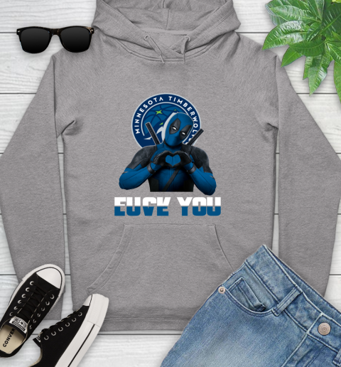 NBA Minnesota Timberwolves Deadpool Love You Fuck You Basketball Sports Youth Hoodie 6