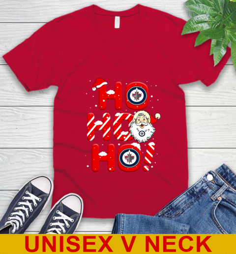 Winnipeg Jets NHL Hockey Ho Ho Ho Santa Claus Merry Christmas Shirt V-Neck T-Shirt 6