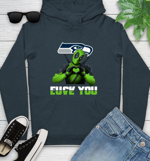 NHL Seattle Seahawks Deadpool Love You Fuck You Football Sports Youth Hoodie 10