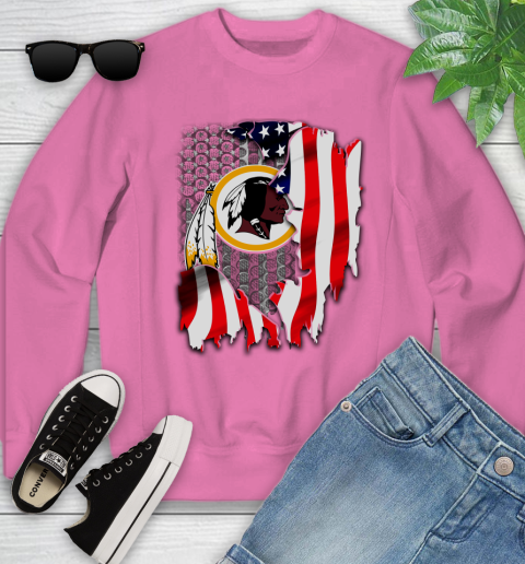 Washington Redskins NFL Football American Flag Youth Sweatshirt 6