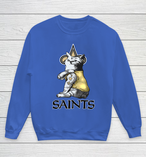 NFL Football My Cat Loves New Orleans Saints Youth Sweatshirt 6
