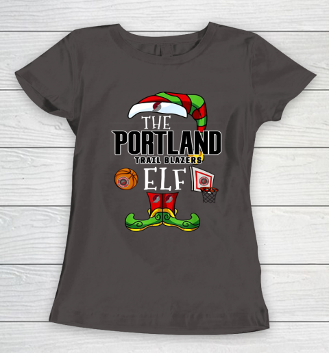 Portland Trail Blazers Christmas ELF Funny NBA Women's T-Shirt 7