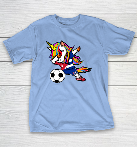 Funny Dabbing Unicorn Cuba Football Cuban Flag Soccer T-Shirt 11