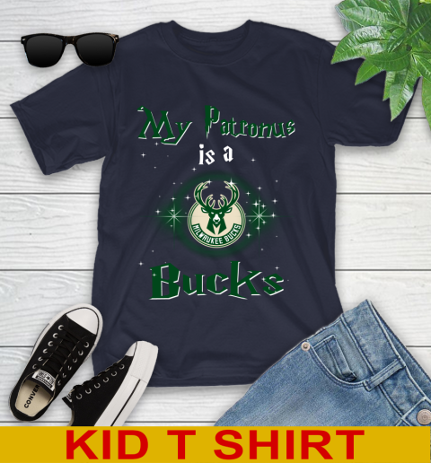 NBA Basketball Harry Potter My Patronus Is A Milwaukee Bucks Youth T-Shirt 3 NBA Basketball Harry Potter My Patronus Is A Milwaukee Bucks Youth T-Shirt - Image 3