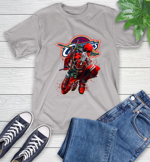 NBA Deadpool Marvel Comics Sports Basketball Cleveland Cavaliers T-Shirt 12