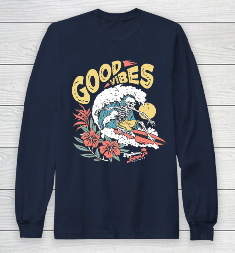 Good Vibes Skeleton Surfer Long Sleeve T-Shirt 2
