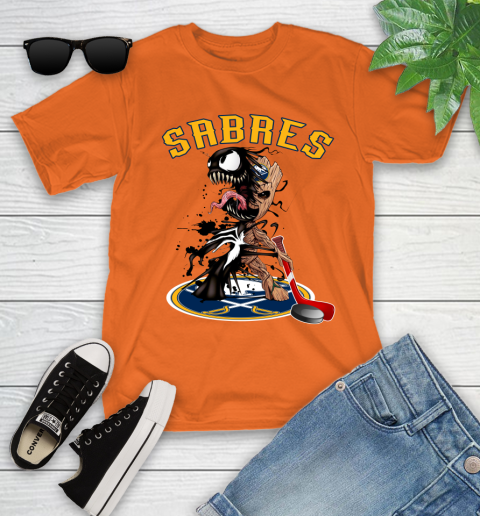NHL Buffalo Sabres Hockey Venom Groot Guardians Of The Galaxy Youth T-Shirt 7