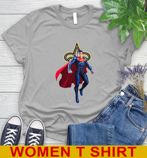 NFL Superman DC Sports Football New Orleans Saints Women's T-Shirt 5