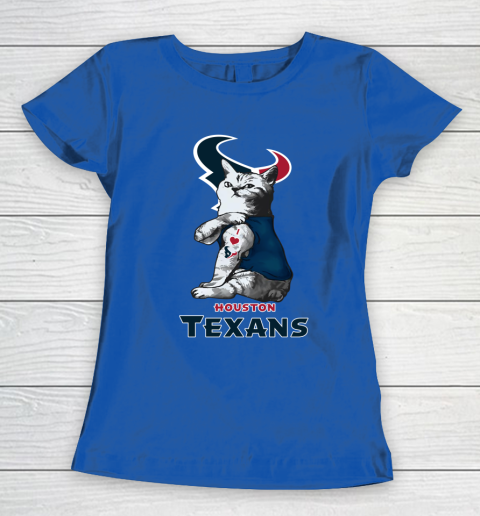 NFL Football My Cat Loves Houston Texans Women's T-Shirt 9 NFL Football My Cat Loves Houston Texans Women's T-Shirt - Image 9