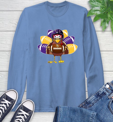 Minnesota Vikings Turkey Thanksgiving Day Long Sleeve T-Shirt 11