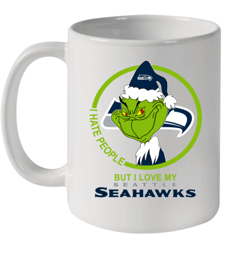 Seattle Seahawks NFL Christmas Grinch I Hate People But I Love My Favorite Football Team Ceramic Mug 11oz