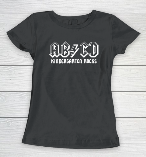 ABCD Rocks Back To School Kindergarten Rocks Funny Teacher Women's T-Shirt