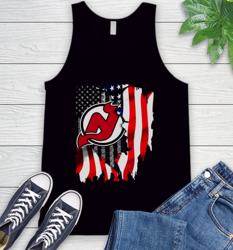 New Jersey Devils NHL Hockey American Flag Tank Top