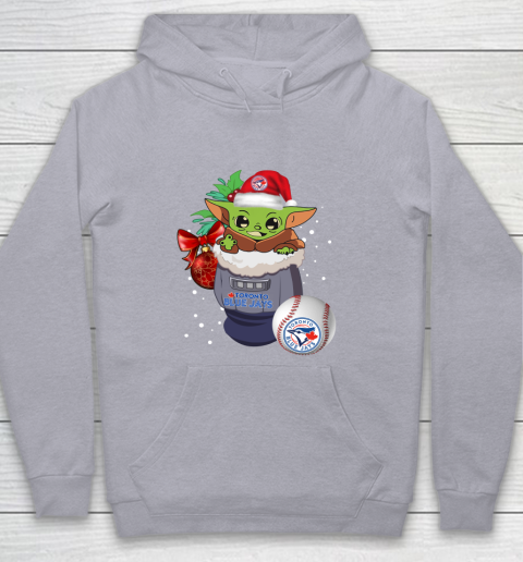 Toronto Blue Jays Christmas Baby Yoda Star Wars Funny Happy MLB Youth Hoodie 5