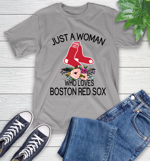 MLB Just A Woman Who Loves Boston Red Sox Baseball Sports T-Shirt 4
