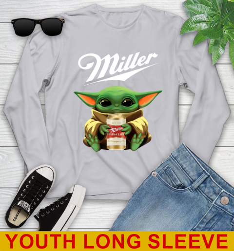 Star Wars Baby Yoda Hugs Miller High Life Beer Shirt 127