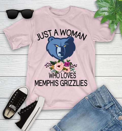 NBA Just A Woman Who Loves Memphis Grizzlies Basketball Sports Youth T-Shirt 7