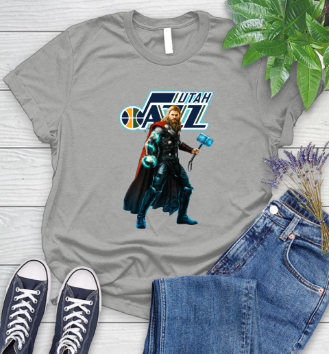 NBA Thor Avengers Endgame Basketball Utah Jazz Women's T-Shirt 10