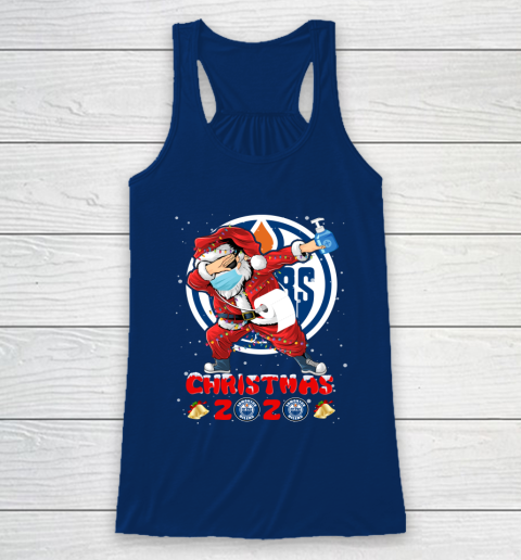 Edmonton Oilers Funny Santa Claus Dabbing Christmas 2020 NHL Racerback Tank 6