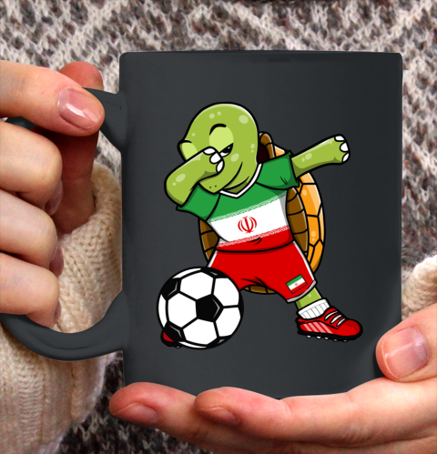 Dabbing Turtle Iran Soccer Fans Jersey Iranian Football Ceramic Mug 11oz