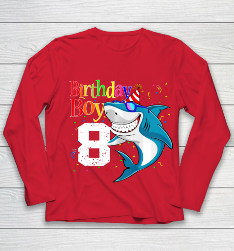 Kids 8th Birthday Boy Shark Shirts 8 Jaw Some Four Tees Boys 8 Years Old Youth Long Sleeve 8