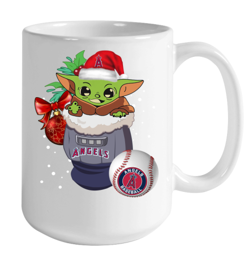 Los Angeles Angels Christmas Baby Yoda Star Wars Funny Happy MLB Color Changing Mug 15oz 2