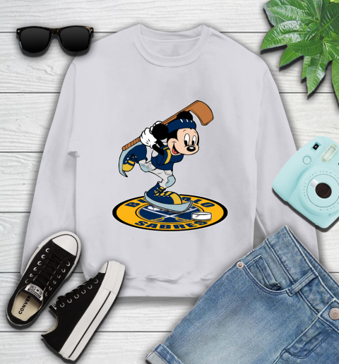 NHL Hockey Buffalo Sabres Cheerful Mickey Disney Shirt Youth Sweatshirt 4