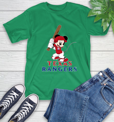 MLB Baseball Texas Rangers Cheerful Mickey Mouse Shirt T-Shirt 8