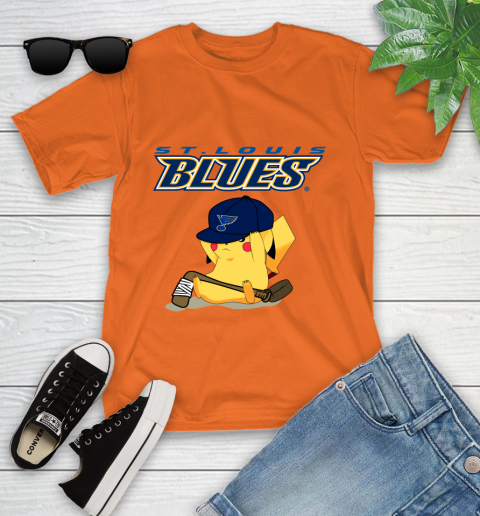 NHL Pikachu Hockey Sports St.Louis Blues Youth T-Shirt 7