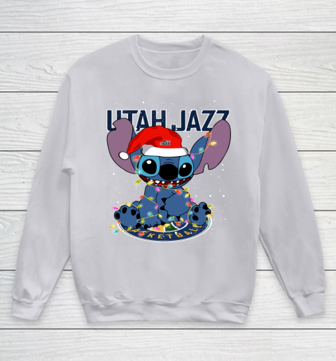 Utah Jazz NBA noel stitch Basketball Christmas Youth Sweatshirt 2