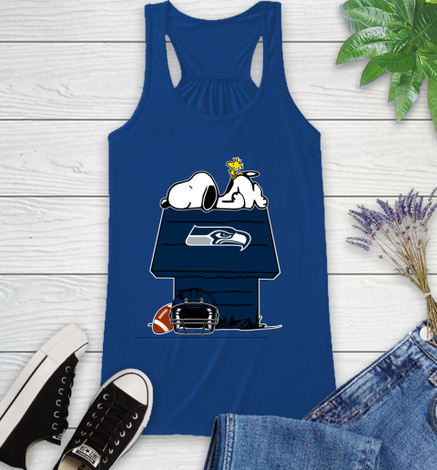 Seattle Seahawks NFL Football Snoopy Woodstock The Peanuts Movie Racerback Tank 9