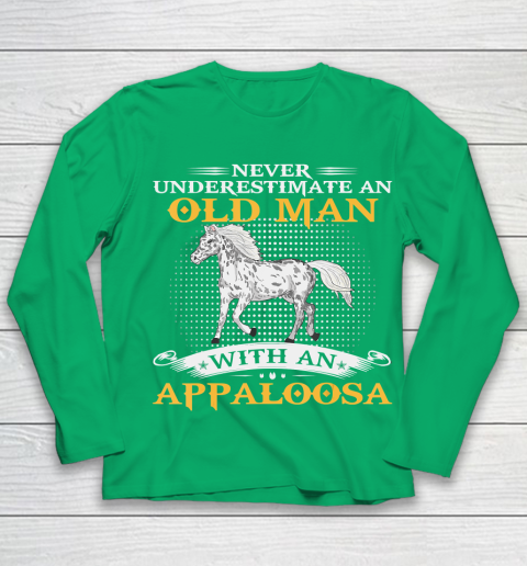Father gift shirt Mens Never Underestimate An Old Man With An Appaloosa Horse Funny T Shirt Youth Long Sleeve 4