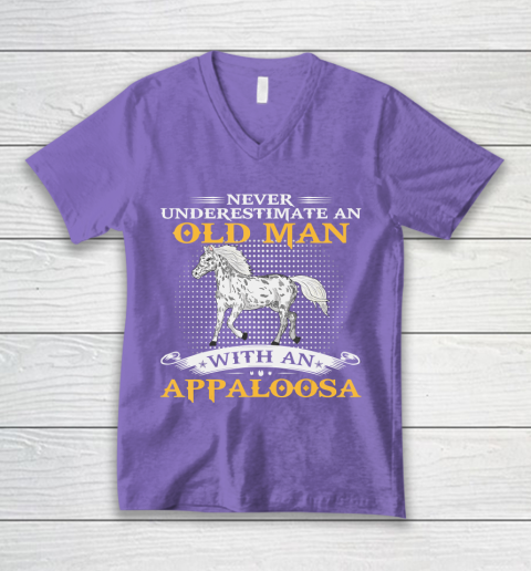 Father gift shirt Mens Never Underestimate An Old Man With An Appaloosa Horse Funny T Shirt V-Neck T-Shirt 8