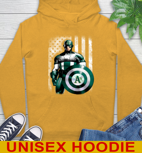 Oakland Athletics MLB Baseball Captain America Marvel Avengers American Flag Shirt Hoodie 2