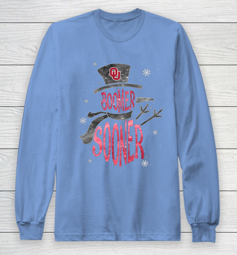 Oklahoma Sooners Christmas Snowman Long Sleeve T-Shirt 8