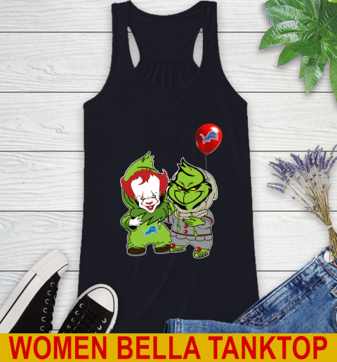 Detroit Lions Baby Pennywise Grinch Christmas NFL Football Racerback Tank 10