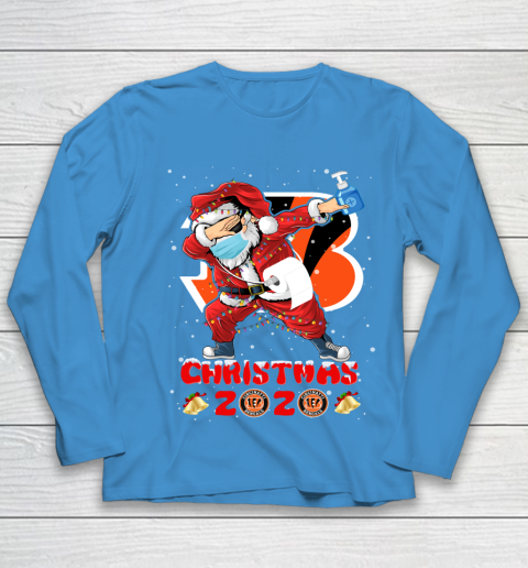 Cincinnati Bengals Funny Santa Claus Dabbing Christmas 2020 NFL Youth Long Sleeve 5