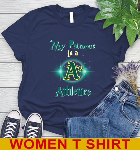 MLB Baseball Harry Potter My Patronus Is A Oakland Athletics Women's T-Shirt 12