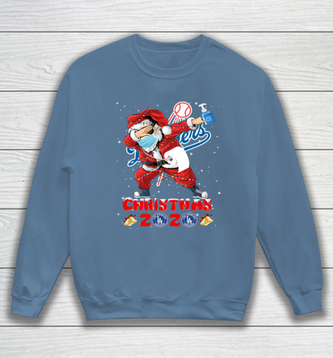 Los Angeles Dodgers Funny Santa Claus Dabbing Christmas 2020 MLB Sweatshirt 6