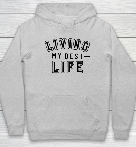 UNIVERSITY GOLD Living My Best Life Hoodie Tee For Sports
