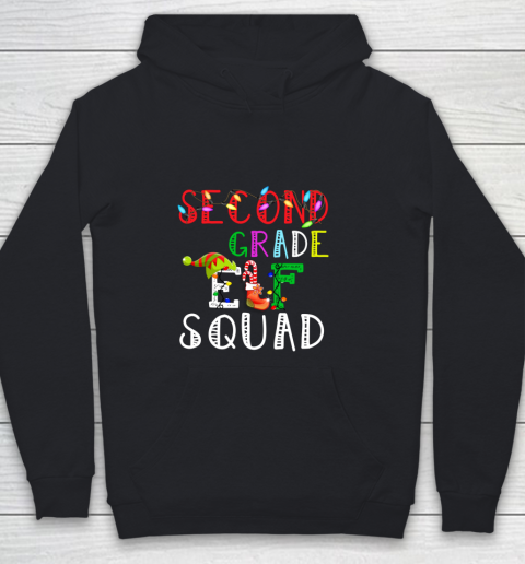 Christmas Elf Squad Second Grade Teacher Shirt Gift Youth Hoodie