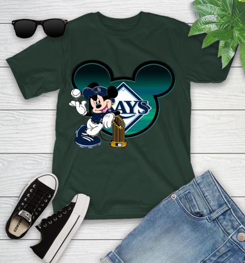 MLB Tampa Bay Rays The Commissioner's Trophy Mickey Mouse Disney Youth T-Shirt 5