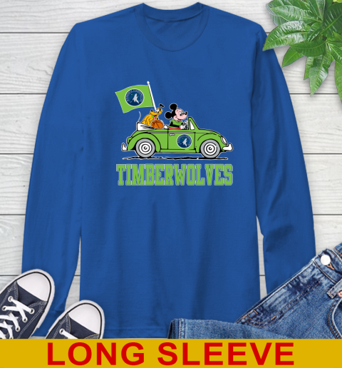 NBA Basketball Minnesota Timberwolves Pluto Mickey Driving Disney Shirt Long Sleeve T-Shirt 9