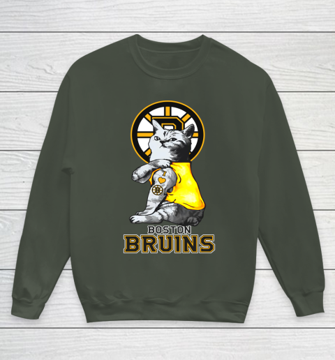 NHL My Cat Loves Boston Bruins Hockey Youth Sweatshirt 8