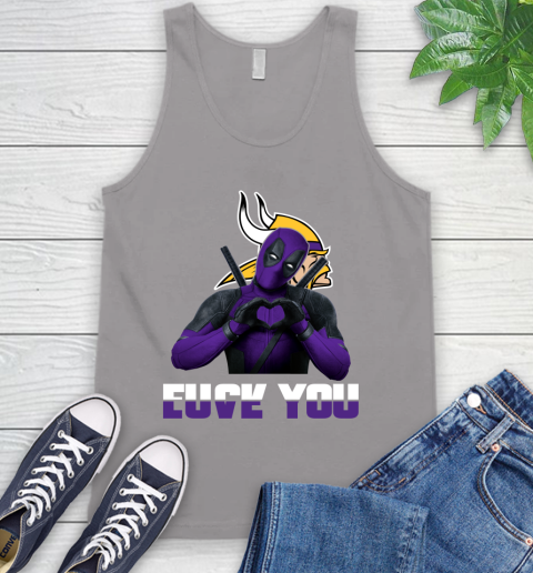 NHL Minnesota Vikings Deadpool Love You Fuck You Football Sports Tank Top 3
