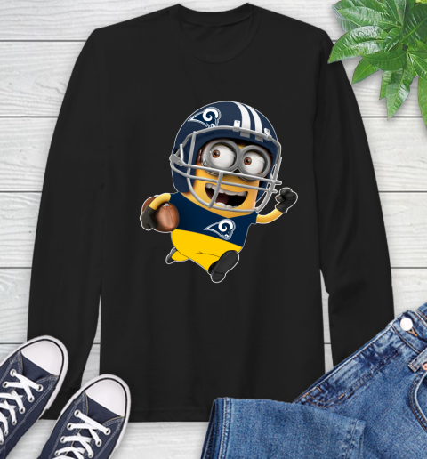 NFL Los Angeles Rams Minions Disney Football Sports Long Sleeve T-Shirt 2