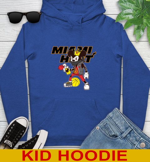Miami Heat NBA Basketball Mickey Peace Sign Sports Youth Hoodie 10
