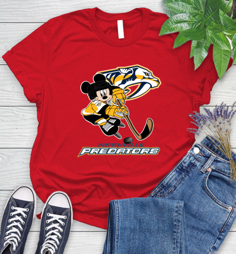 NHL Nashville Predators Mickey Mouse Disney Hockey T Shirt Women's T-Shirt 9